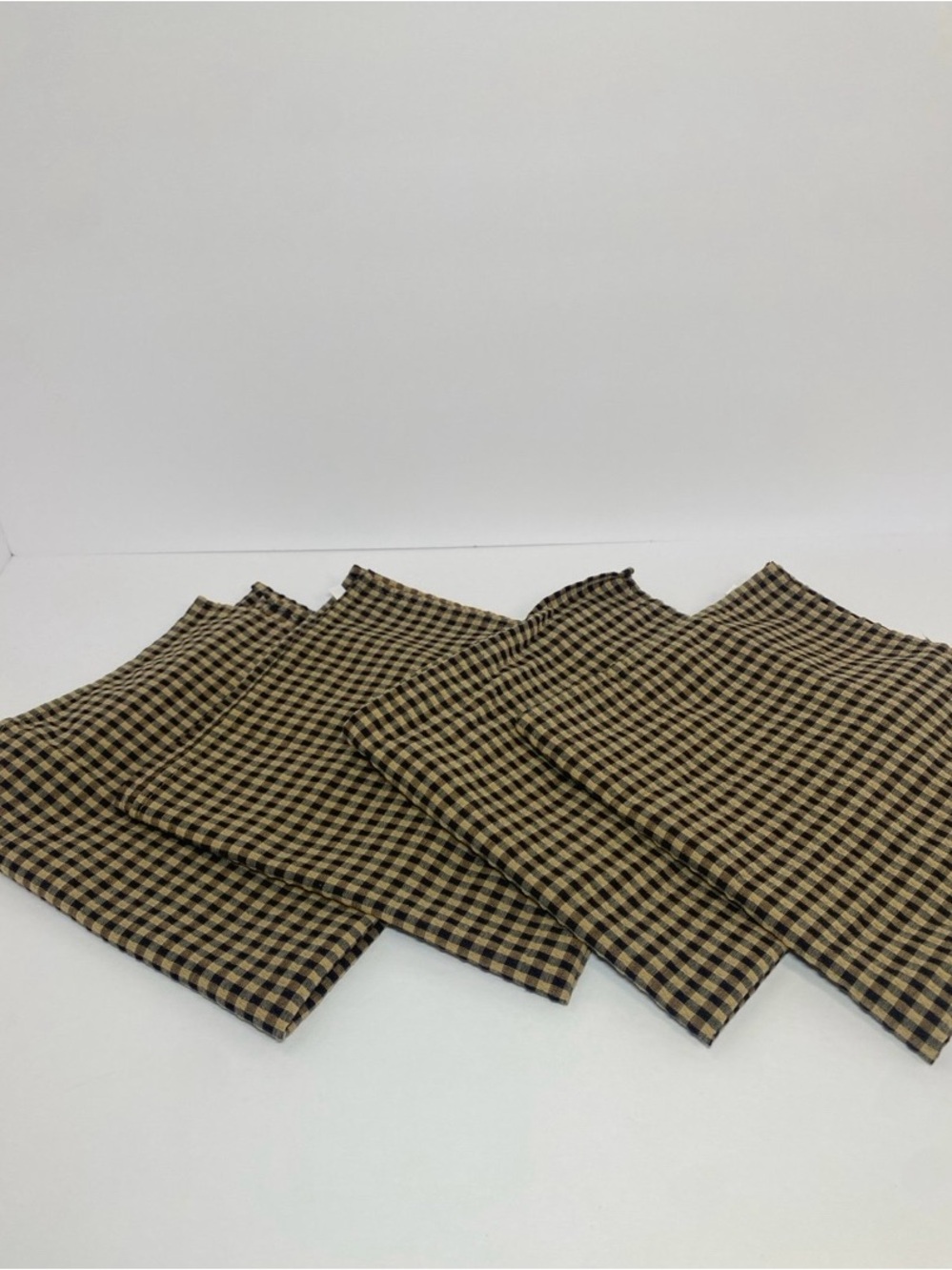 Longaberger Khaki Check Napkins Set of 4